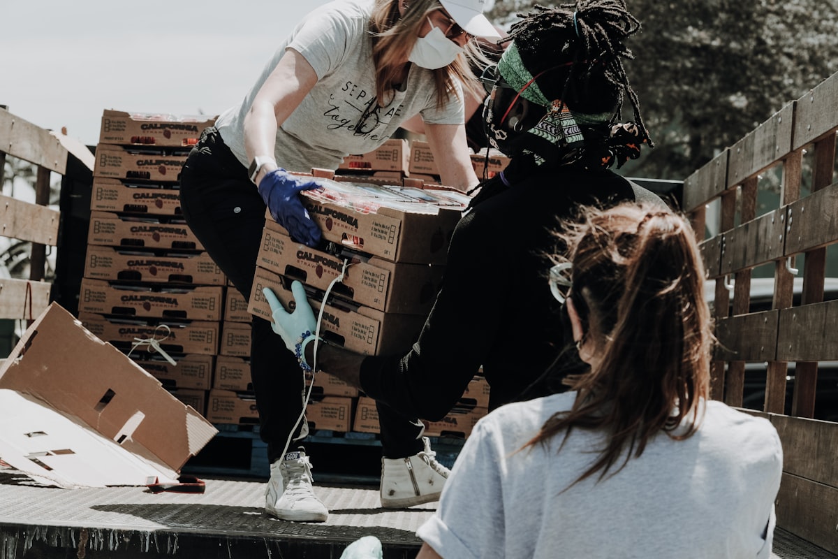 Hands joined in giving and community
